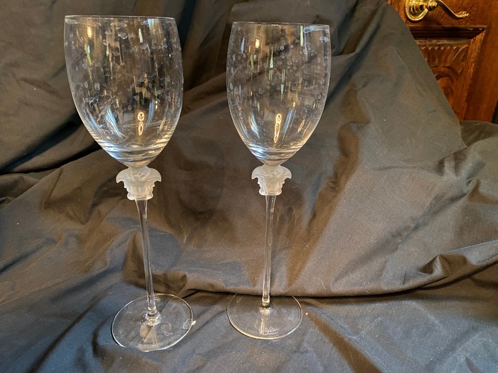 Rosenthal Versace Lumiere red wine glasses