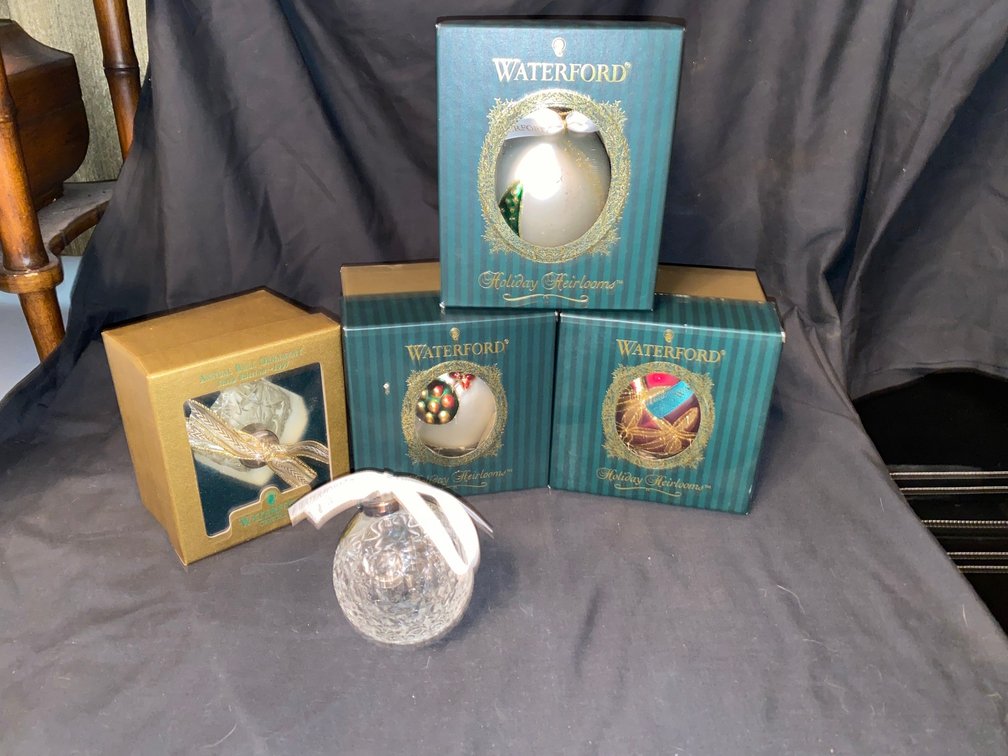 Collection of Waterford Christmas heirloom ornaments