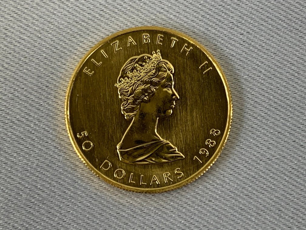 1988 $50 Gold Canadian Maple Leaf