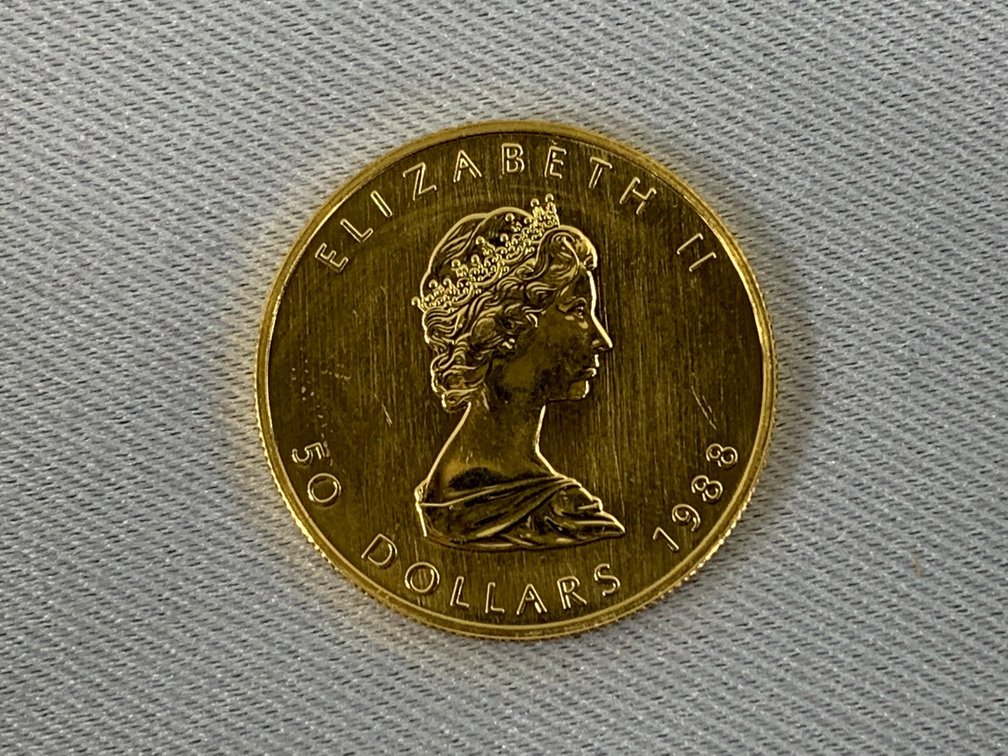 1988 $50 Gold Canadian Maple Leaf