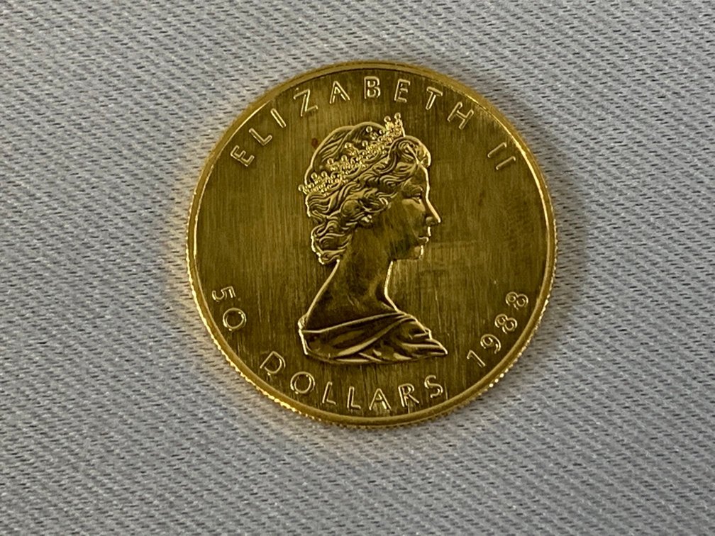 1988 $50 Gold Canadian Maple Leaf