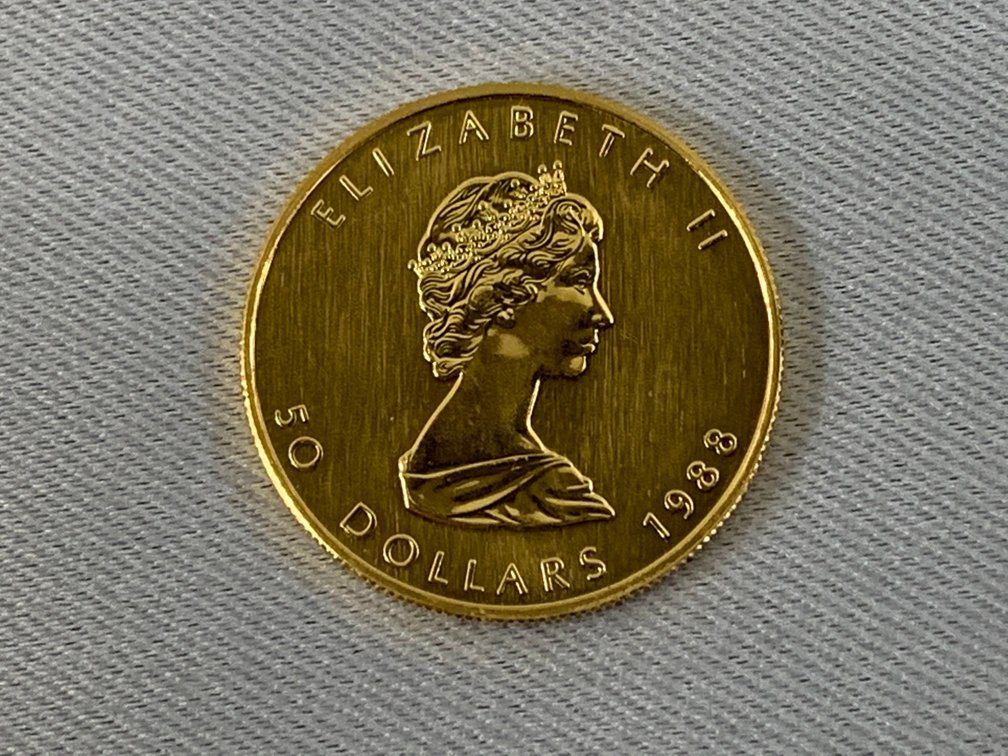 1988 $50 Gold Canadian Maple Leaf