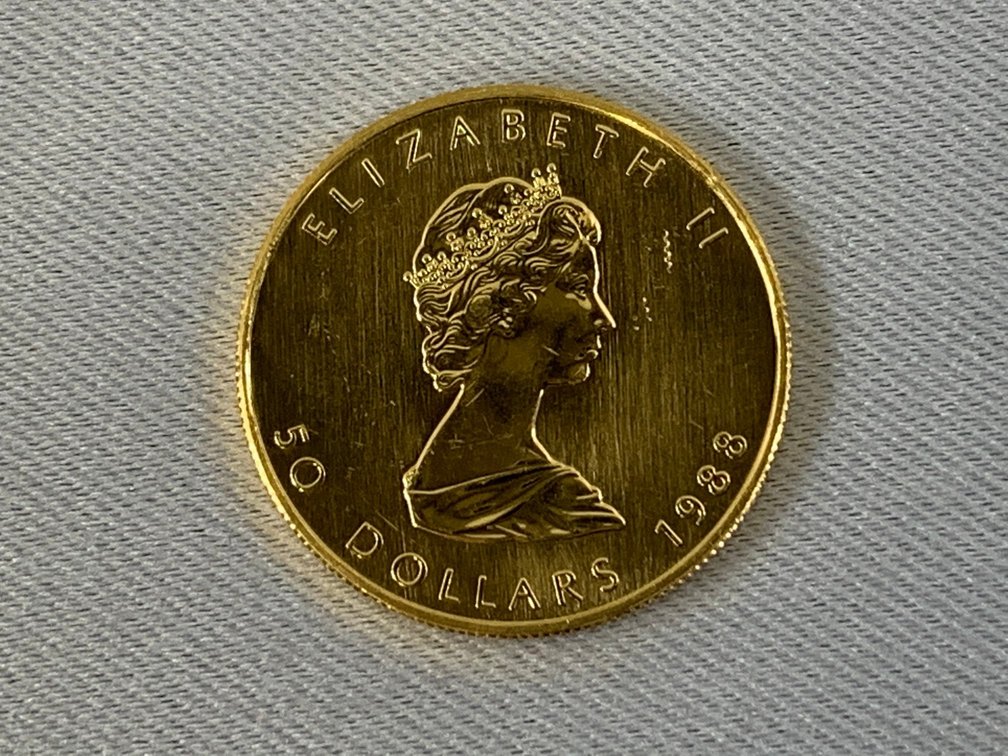 1988 $50 Gold Canadian Maple Leaf