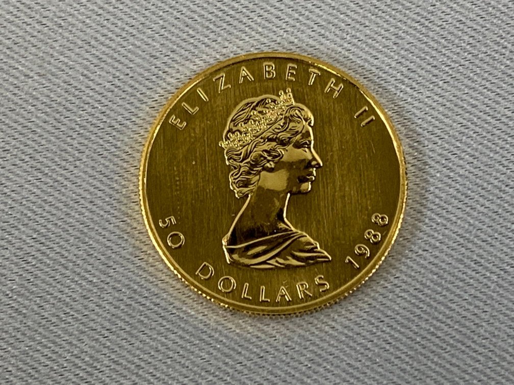 1988 $50 Gold Canadian Maple Leaf
