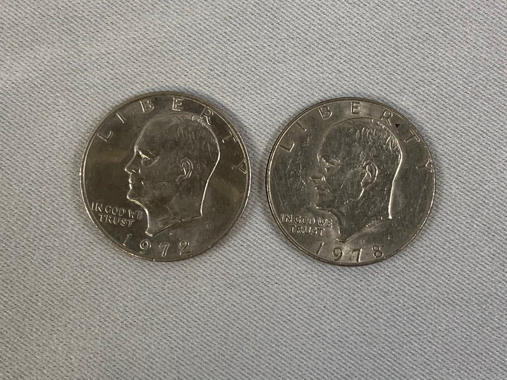 Two Eisenhower Dollars