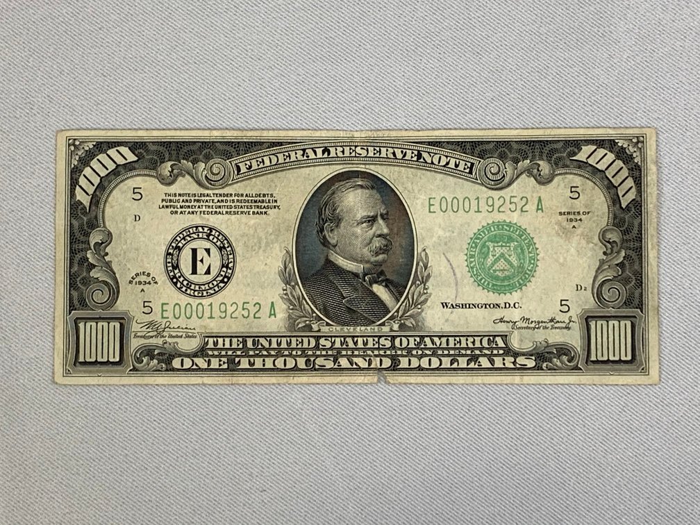 1934A $1000 Federal Reserve Bank Note
