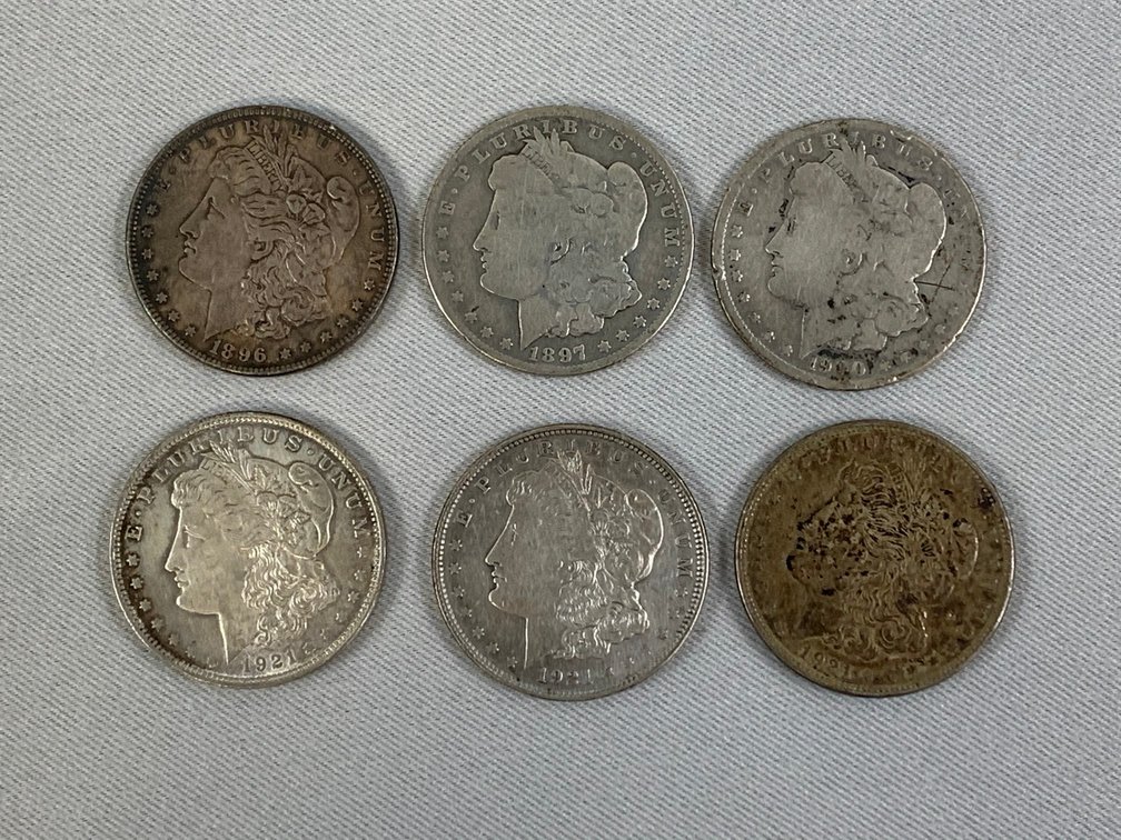 Six Morgan Dollars