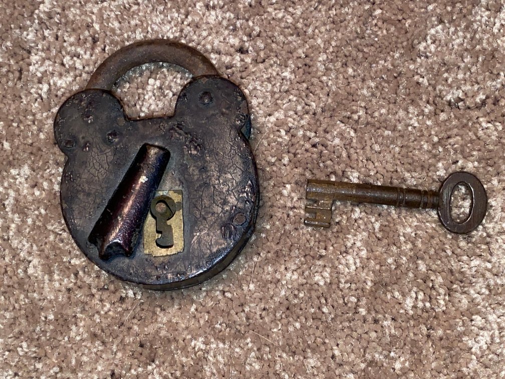 Antique lock with key