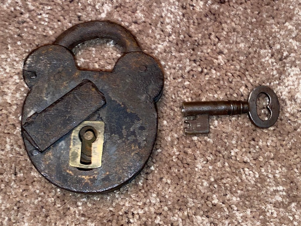 Antique lock with key