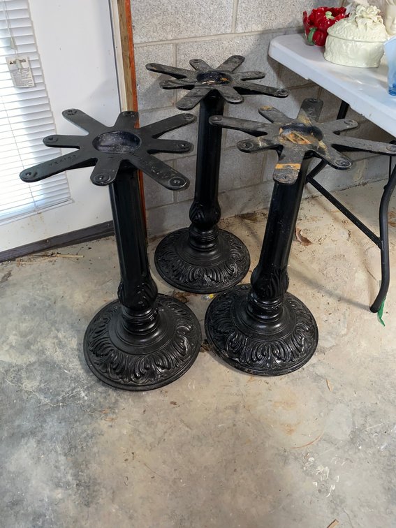 3 Cast iron table bases