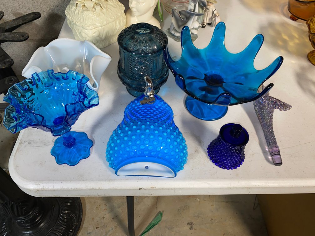 Blue candy dishes