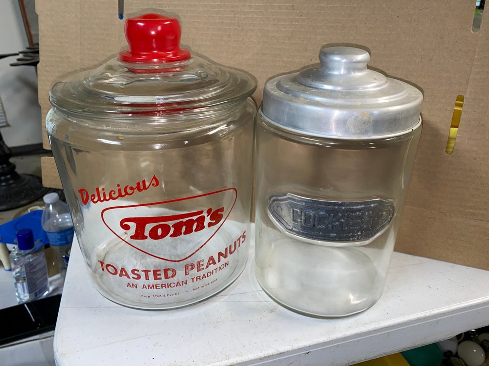 2 Glass cookie jars