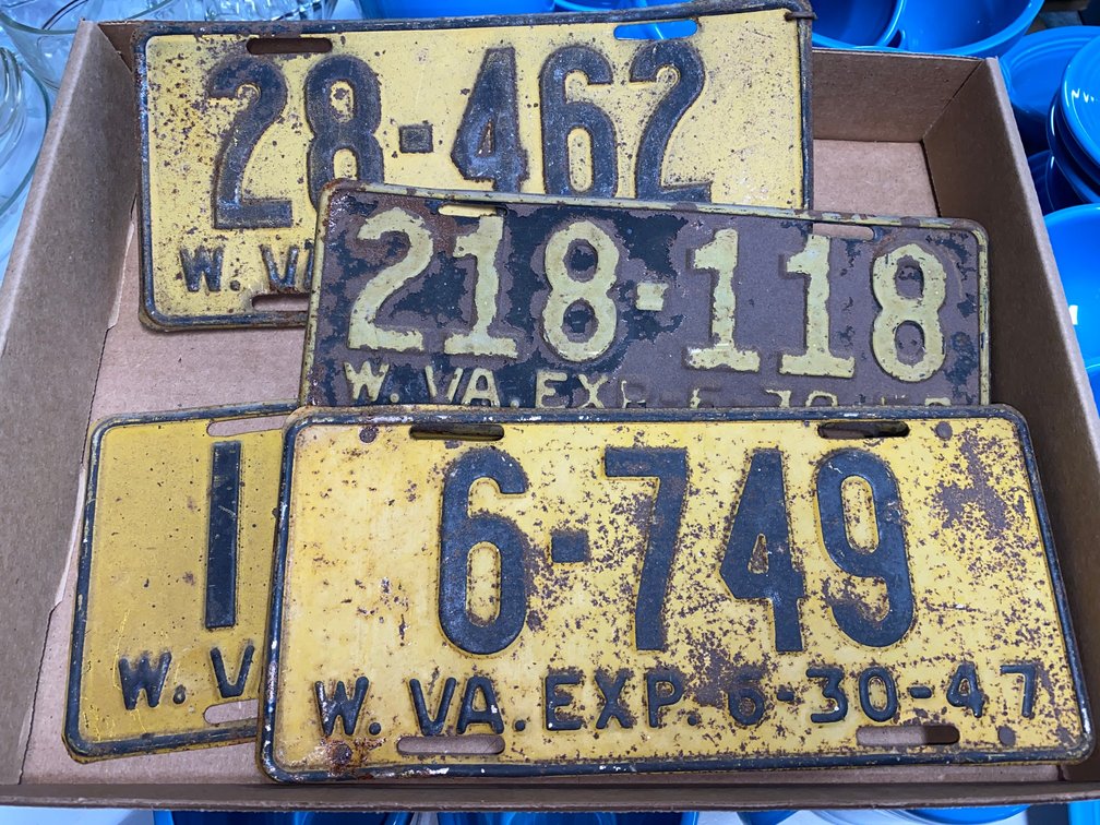 Antique West Virginia license plates