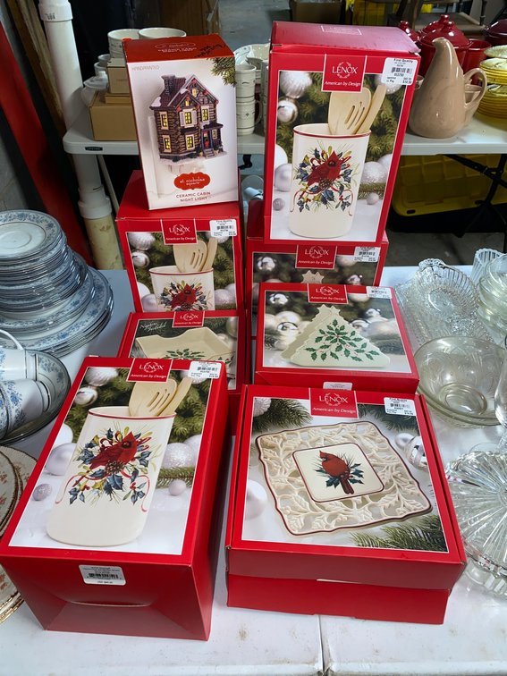 Christmas themed Lenox utensil holders