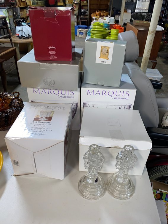 Marquis crystal, 5th Avenue, Wellington crystal and Gorman
