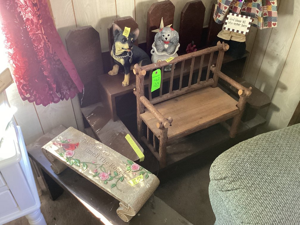 Wood Benches and Dolls