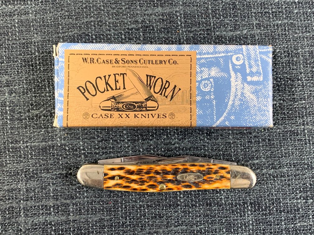 [35] Case Pocket Worn Antique Muskrat with Box