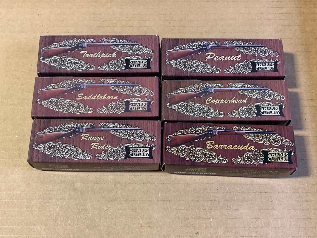 [90] Six Sharps Cutlery Knives with Boxes