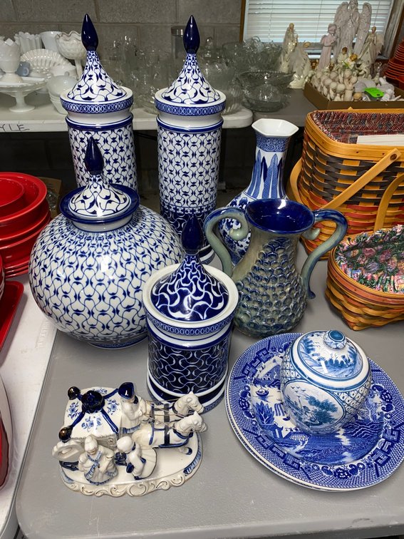 Blue and white vases