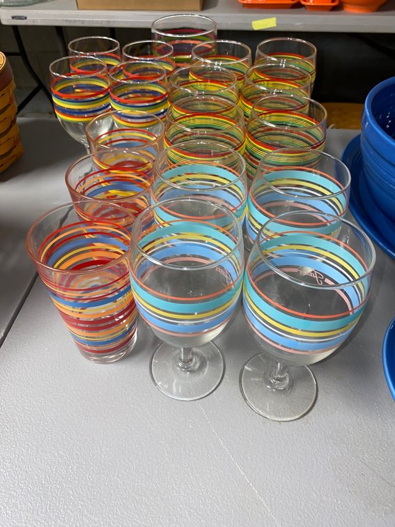 Fiestaware, drinking glasses and stemware