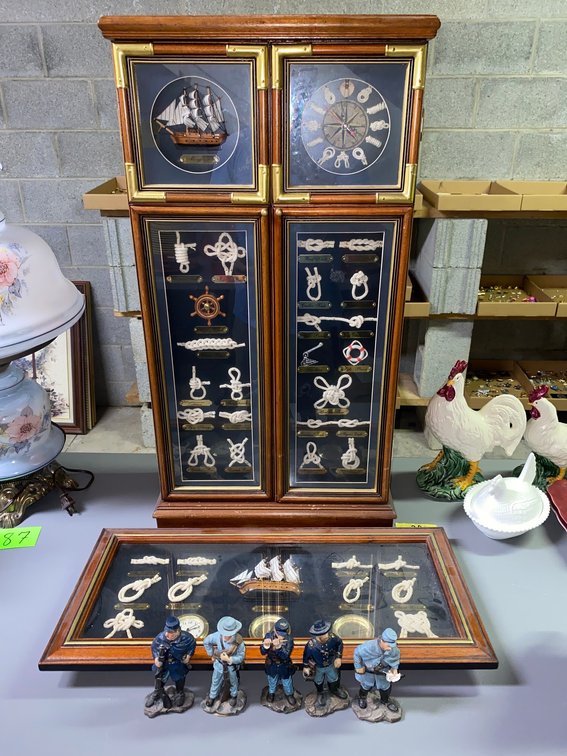 Collection of Sailor's knots and Civil War figurines
