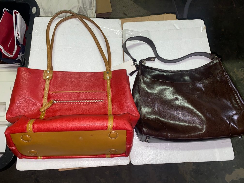 2 Ladie's handbags- 1 is Monsac and other is Nine West