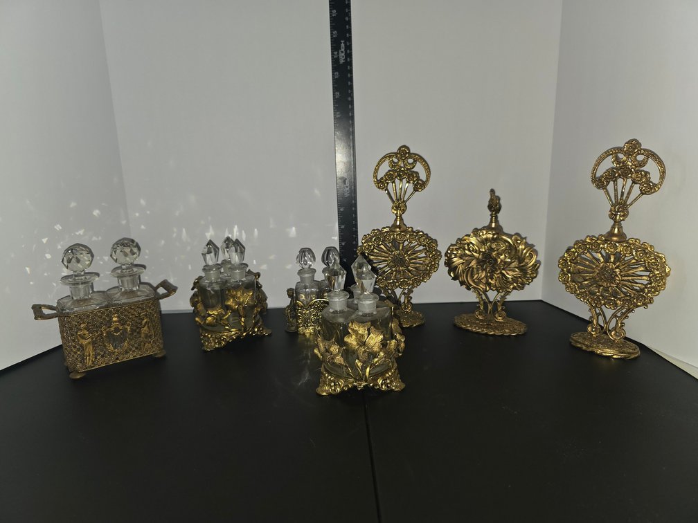 Victorian Brass Perfume Bottles