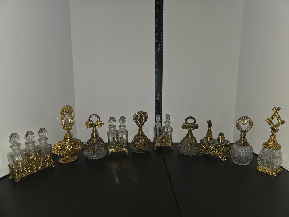 Victorian Brass Perfume Bottles
