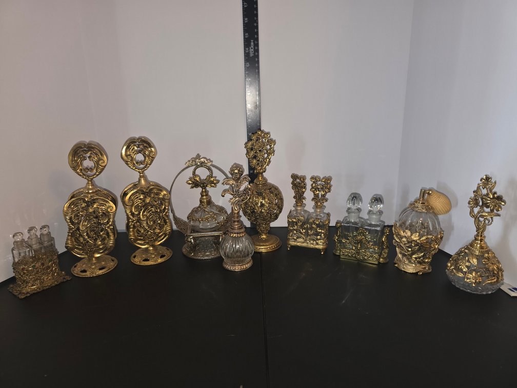 Victorian Brass Perfume Bottles