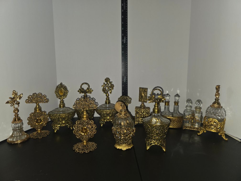 Victorian Brass Perfume Bottles