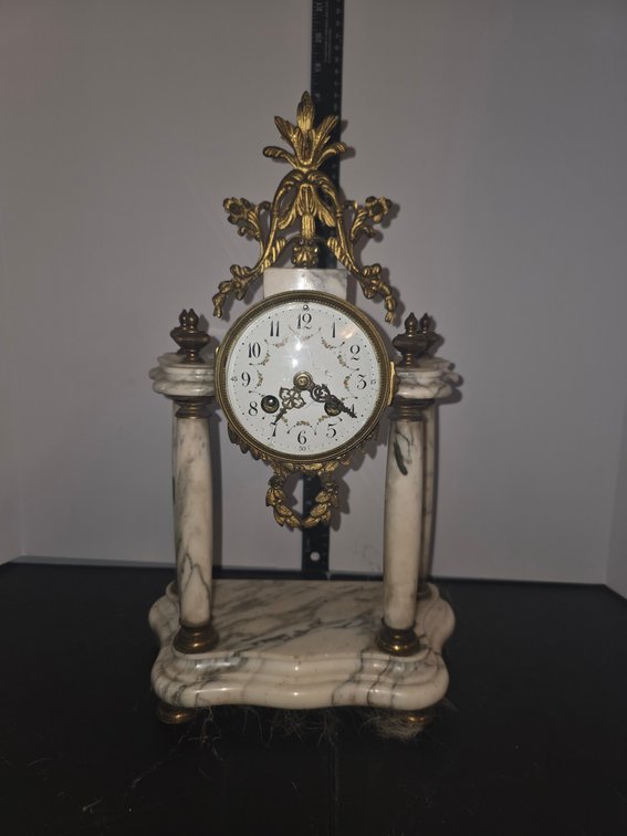 Victorian Mantal Brass & Marble Clock