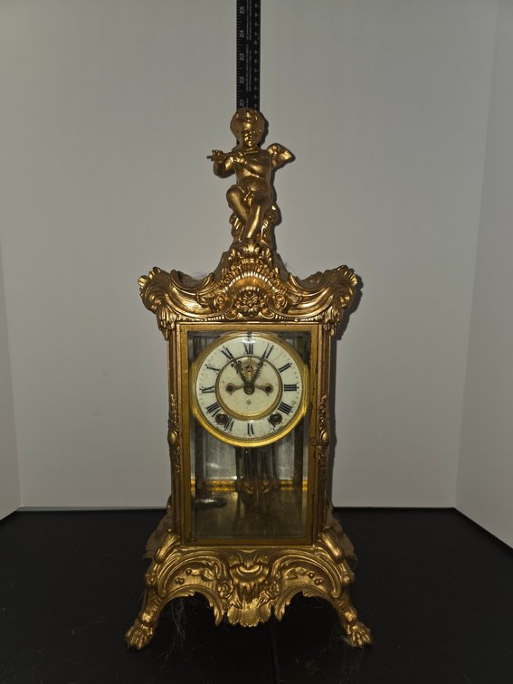 Victorian Cherub Brass Clock