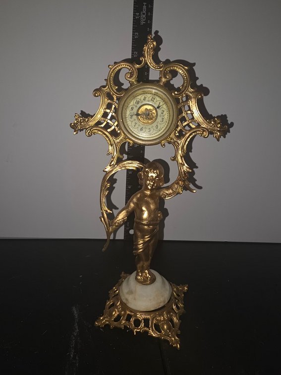 Victorian Cherub Brass Clock