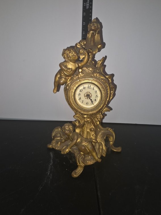 Victorian Cherub Brass Clock