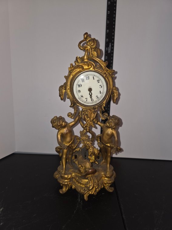 Victorian Cherub Brass Clock