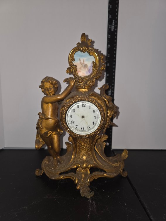 Victorian Cherub Brass Clock
