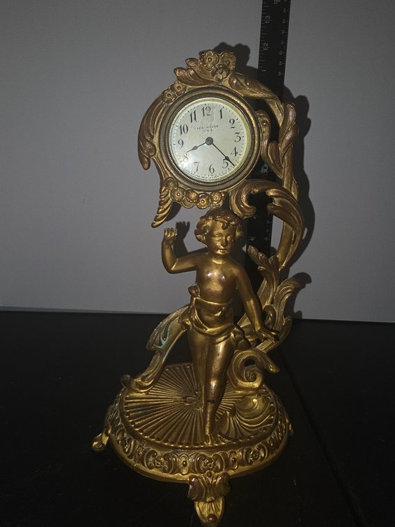 Victorian Cherub Brass Clock