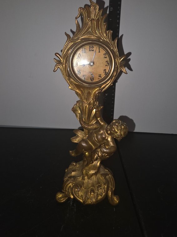 Victorian Cherub Brass Clock
