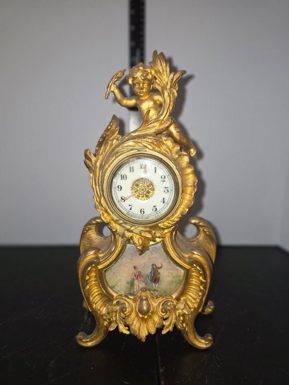Victorian Cherub Brass Clock