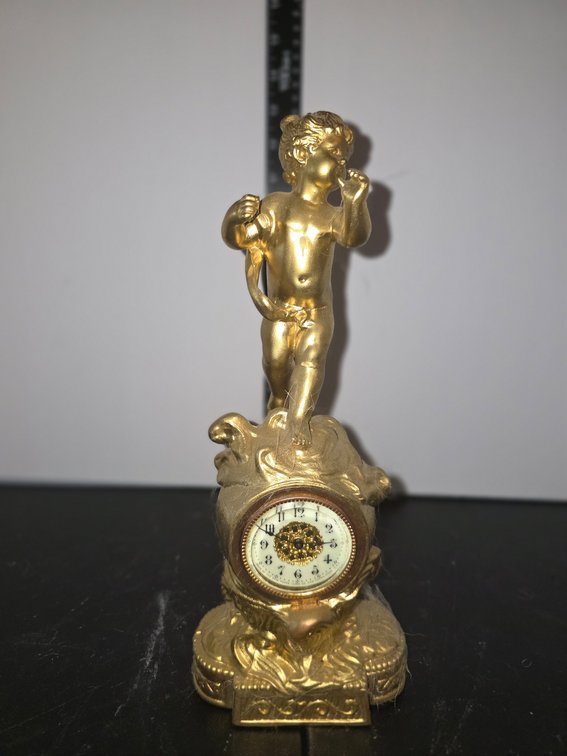 Victorian Cherub Brass Clock