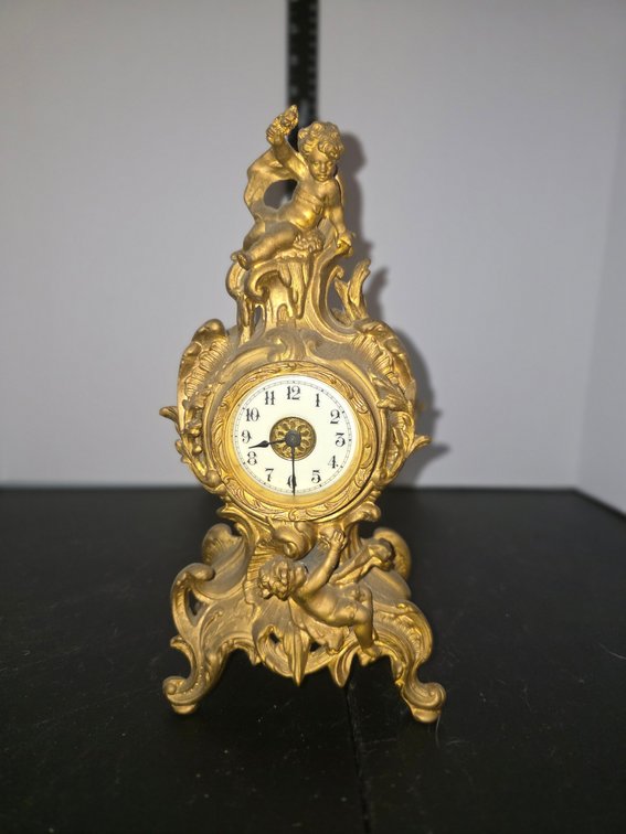 Victorian Cherub Brass Clock