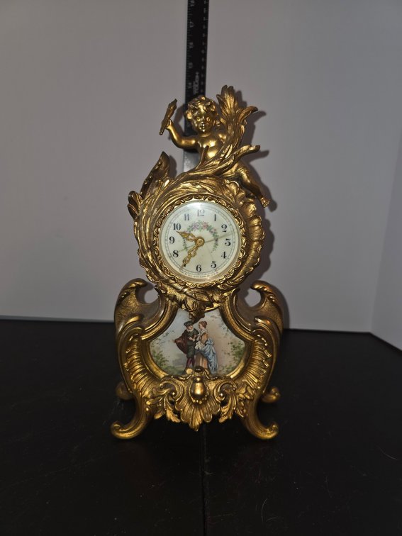 Victorian Cherub Brass Clock
