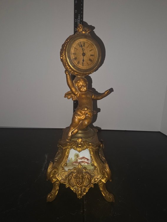 Victorian Cherub Brass Clock