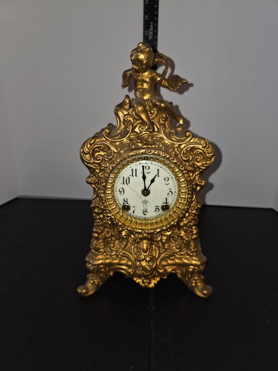 Victorian Brass Cherub Clock