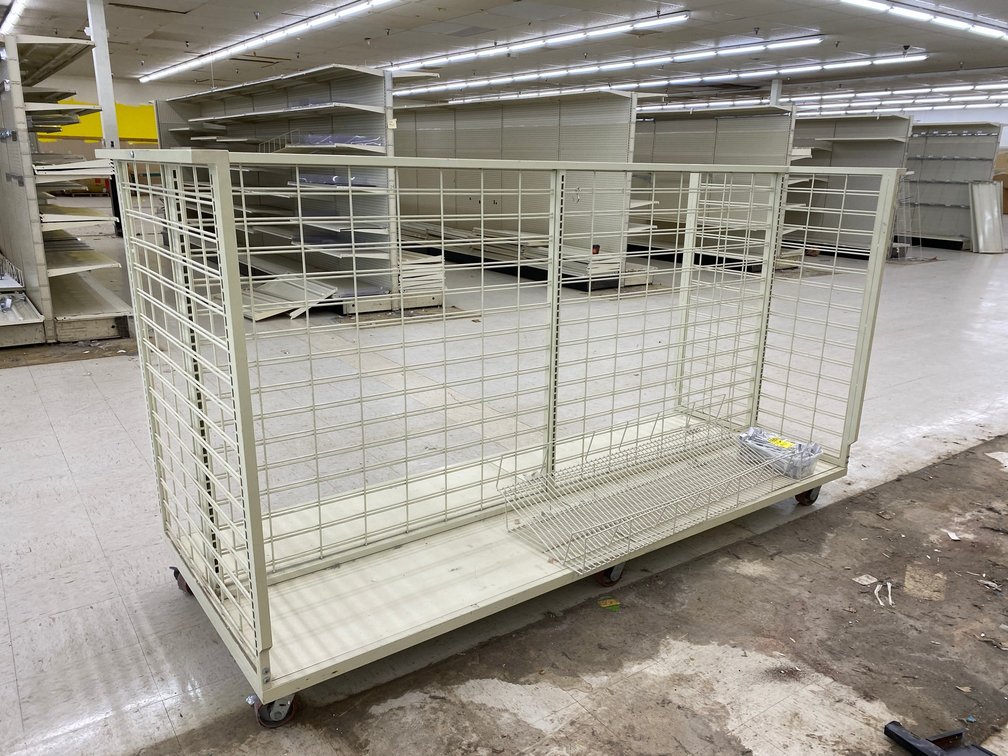 8' Rolling Display Rack with Adjustable Shelves