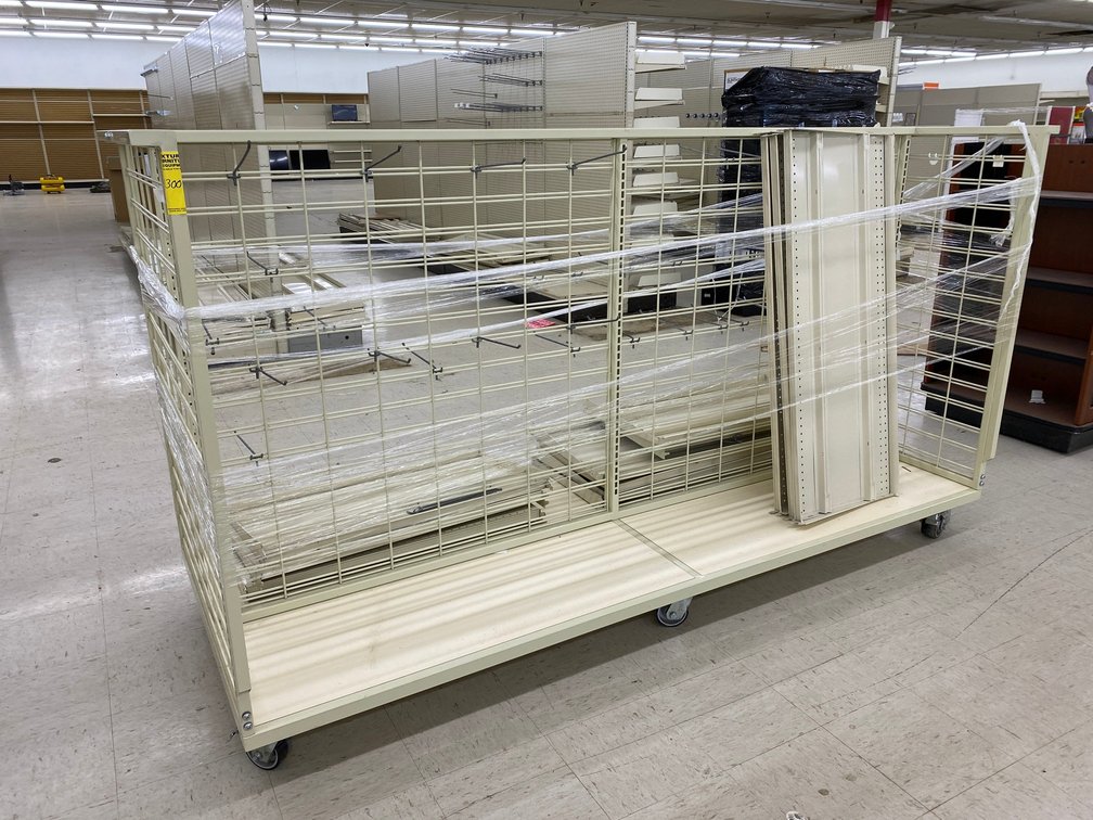 8' Rolling Display Rack with Adjustable Shelves