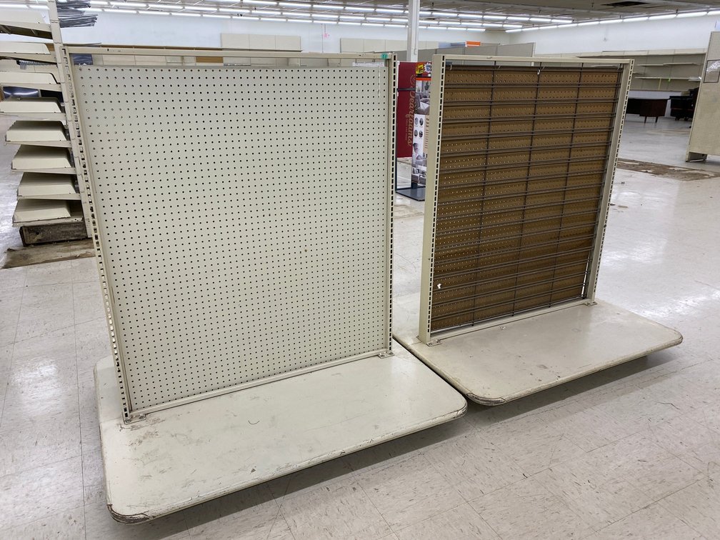 2- Double Sided Adjustable Displays on Wheels