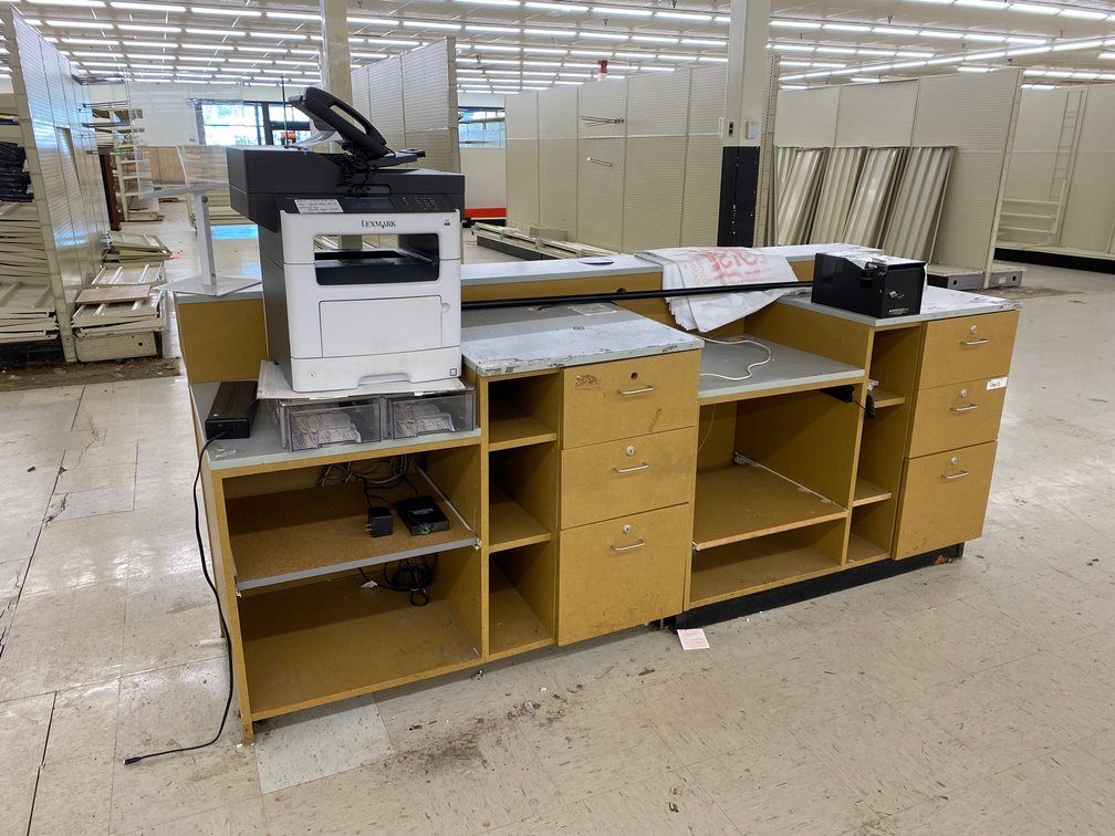 Cashier Stand, Lexmark Printer, Phone