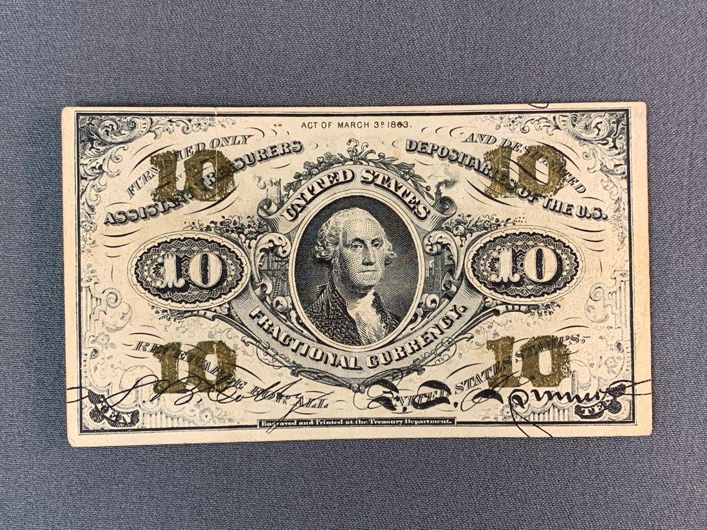 1863 10-cent Fractional Currency Note