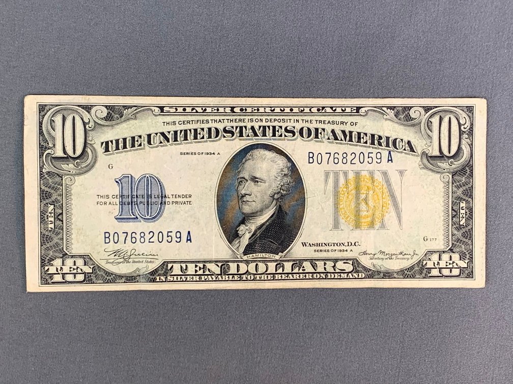 1934A $10 Silver Certificate